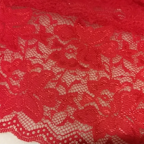 Vtg Red Lacey Baby Doll Lounging Set - Picture 7 of 7